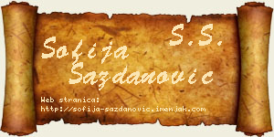 Sofija Sazdanović vizit kartica